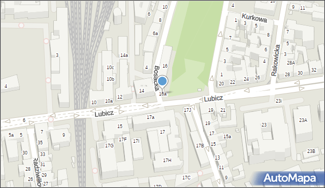 Kraków, Lubicz, 16a, mapa Krakowa