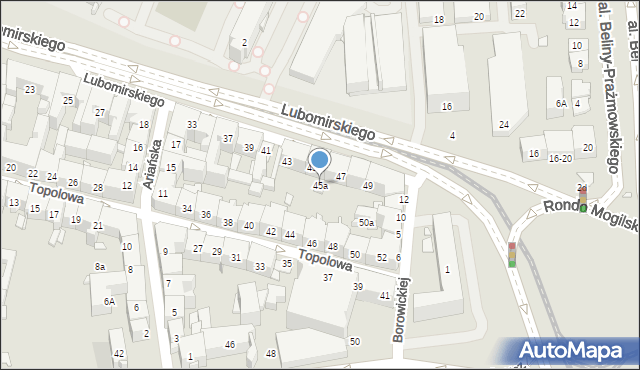 Kraków, Lubomirskiego Aleksandra, 45a, mapa Krakowa