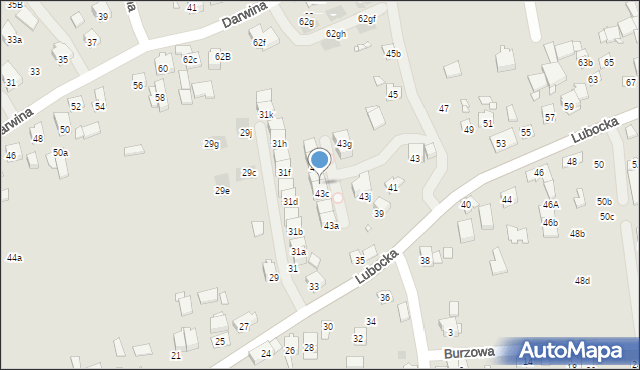 Kraków, Lubocka, 43d, mapa Krakowa