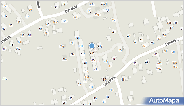 Kraków, Lubocka, 43e, mapa Krakowa
