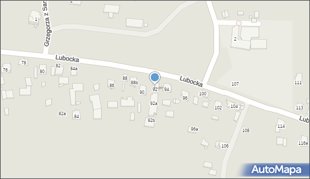 Kraków, Lubocka, 92, mapa Krakowa