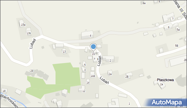 Krościenko nad Dunajcem, Lubań, 11, mapa Krościenko nad Dunajcem