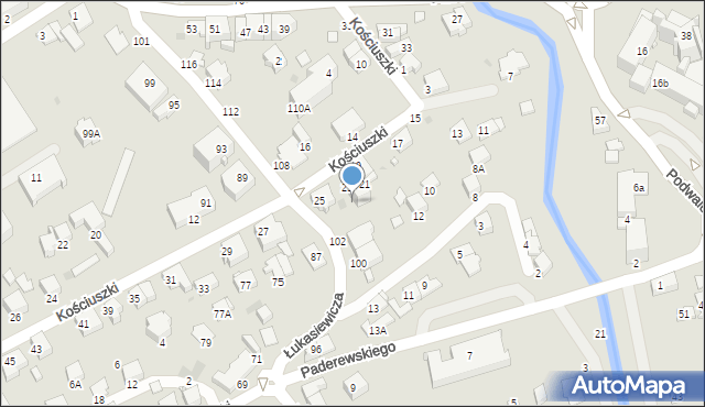 Krosno, Łukasiewicza Ignacego, 106, mapa Krosna