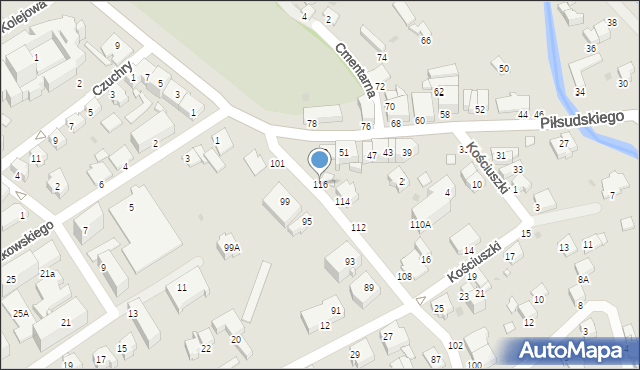 Krosno, Łukasiewicza Ignacego, 116, mapa Krosna