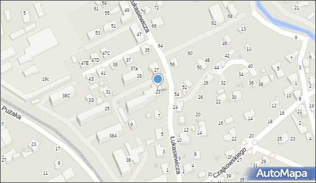 Krosno, Łukasiewicza Ignacego, 23, mapa Krosna