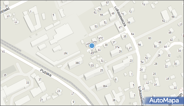 Krosno, Łukasiewicza Ignacego, 43, mapa Krosna