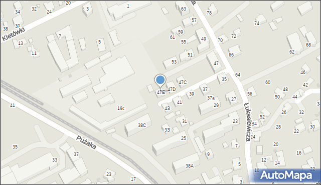 Krosno, Łukasiewicza Ignacego, 47E, mapa Krosna