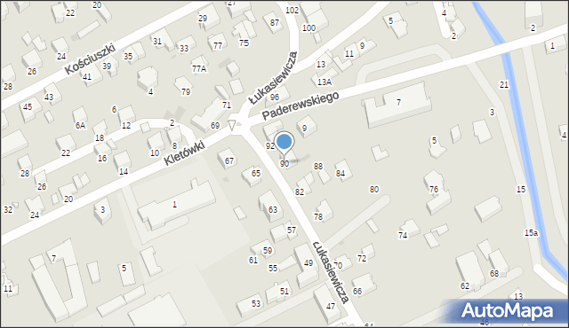 Krosno, Łukasiewicza Ignacego, 90, mapa Krosna