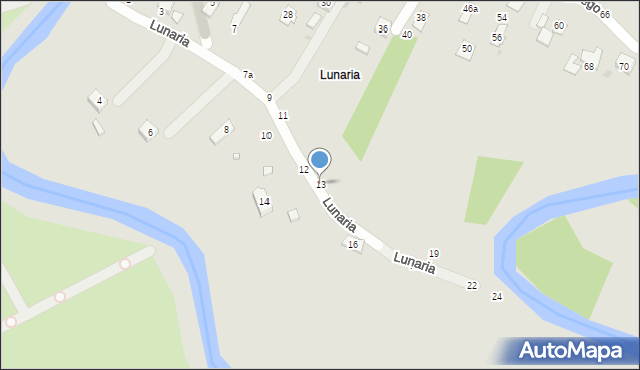 Krosno, Lunaria, 13, mapa Krosna