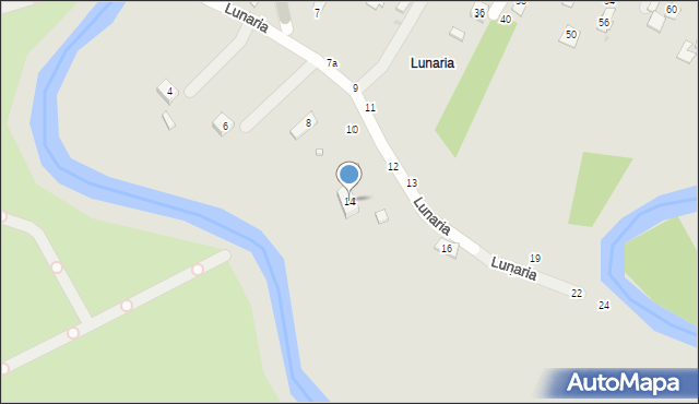 Krosno, Lunaria, 14, mapa Krosna