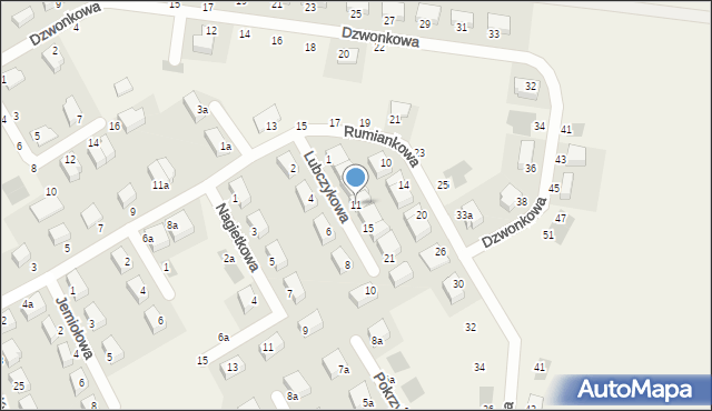 Krzyków, Lubczykowa, 11, mapa Krzyków