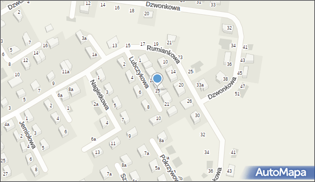 Krzyków, Lubczykowa, 15, mapa Krzyków