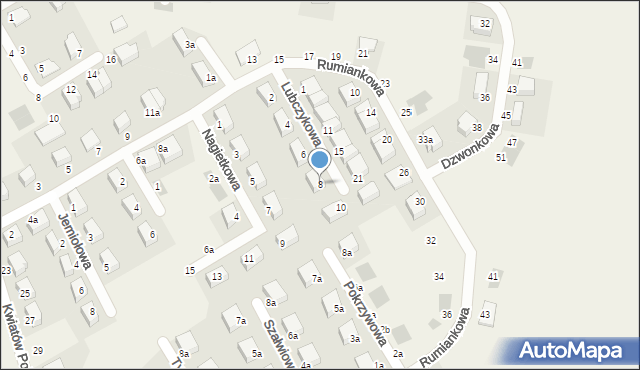 Krzyków, Lubczykowa, 8, mapa Krzyków