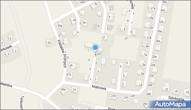 Krzyków, Łubinowa, 8, mapa Krzyków