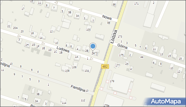 Ksawerów, Ludowa, 2A, mapa Ksawerów