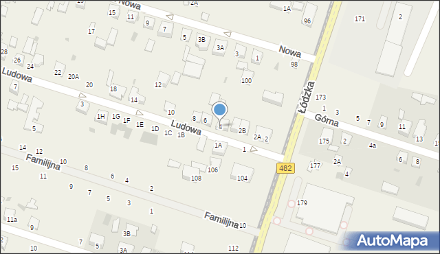 Ksawerów, Ludowa, 4, mapa Ksawerów