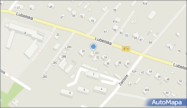 Kurów, Lubelska, 32A, mapa Kurów