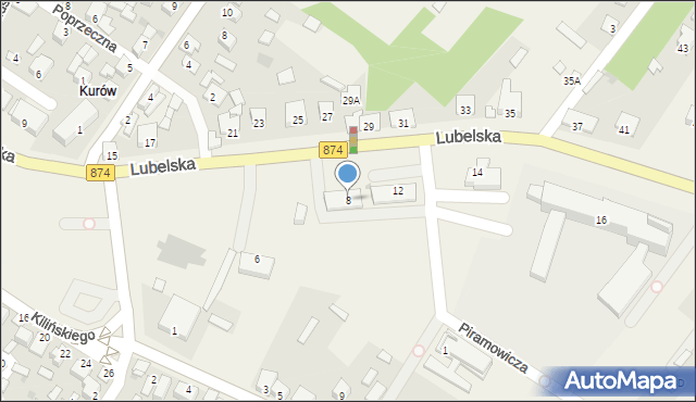 Kurów, Lubelska, 8, mapa Kurów