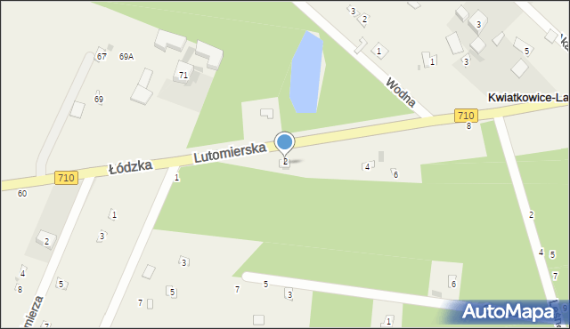 Kwiatkowice-Las, Lutomierska, 4, mapa Kwiatkowice-Las