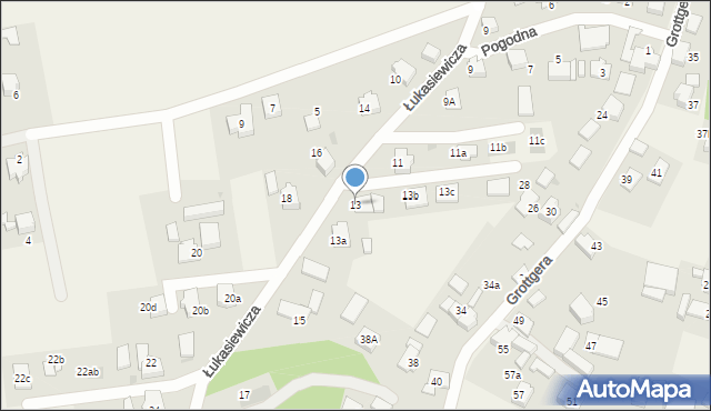 Łąka, Łukasiewicza Ignacego, 13, mapa Łąka
