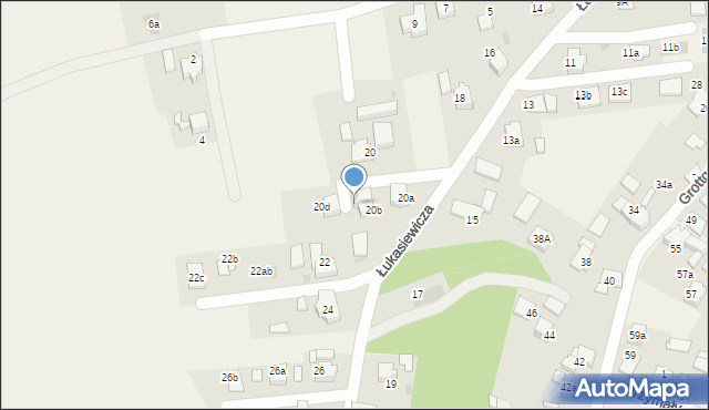Łąka, Łukasiewicza Ignacego, 20c, mapa Łąka
