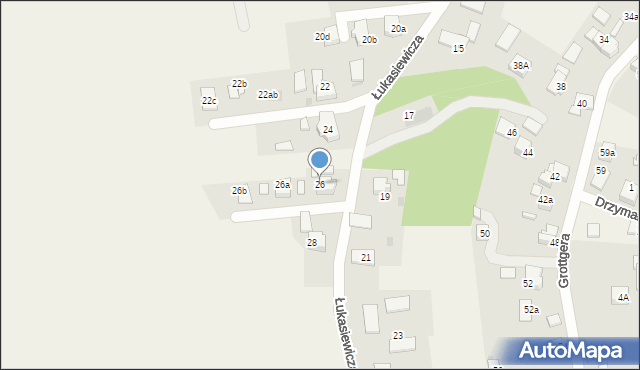 Łąka, Łukasiewicza Ignacego, 26, mapa Łąka