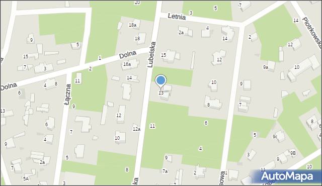 Łask, Lubelska, 13, mapa Łask