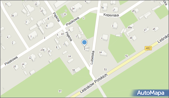 Łask, Lubelska, 2, mapa Łask