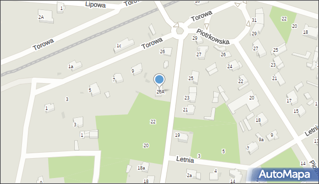 Łask, Lubelska, 26A, mapa Łask