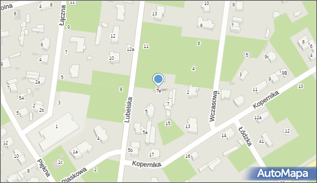 Łask, Lubelska, 7a, mapa Łask