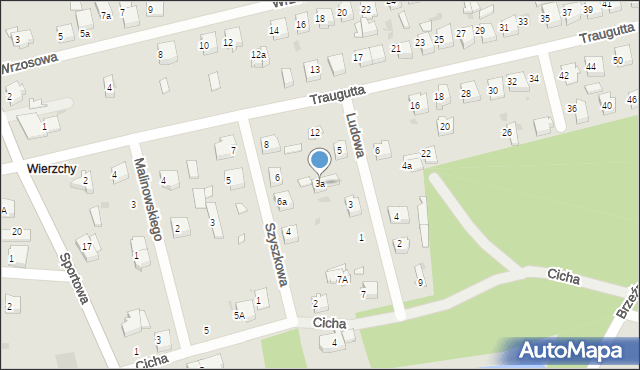 Łask, Ludowa, 3a, mapa Łask