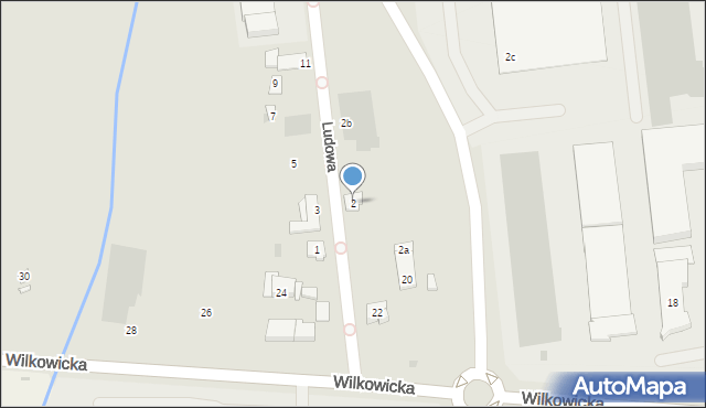 Leszno, Ludowa, 2, mapa Leszno