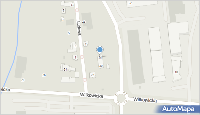 Leszno, Ludowa, 2a, mapa Leszno