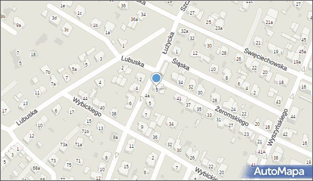 Leszno, Łużycka, 3, mapa Leszno