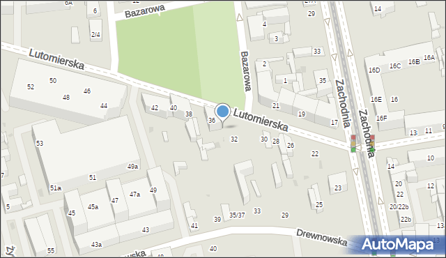 Łódź, Lutomierska, 34, mapa Łodzi