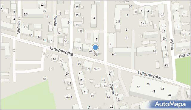 Łódź, Lutomierska, 39, mapa Łodzi