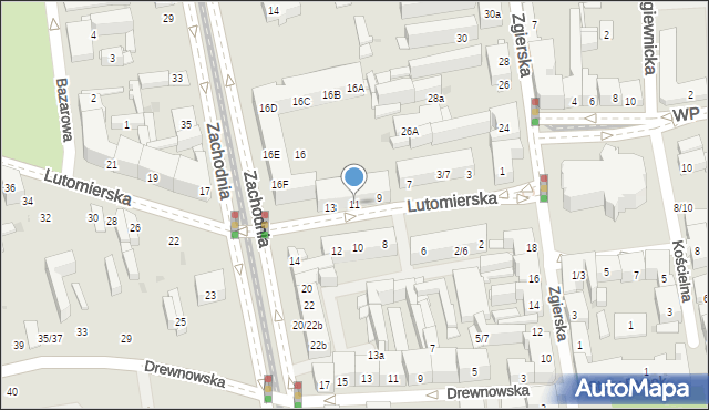 Łódź, Lutomierska, 11, mapa Łodzi