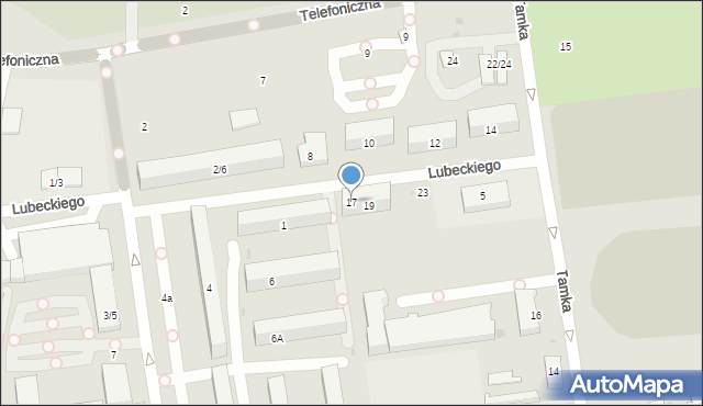 Łódź, Lubeckiego Franciszka Ksawerego, 17, mapa Łodzi