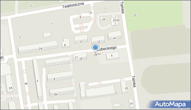 Łódź, Lubeckiego Franciszka Ksawerego, 23, mapa Łodzi