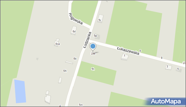 Łódź, Łukaszewska, 1aa, mapa Łodzi