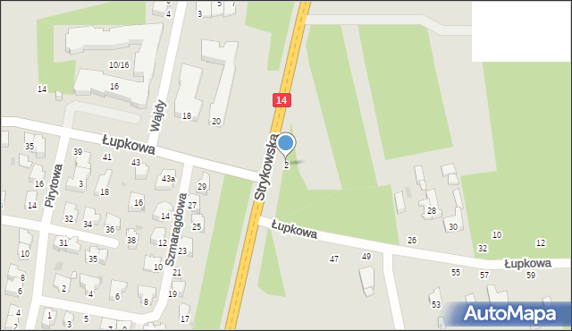 Łódź, Łupkowa, 2, mapa Łodzi