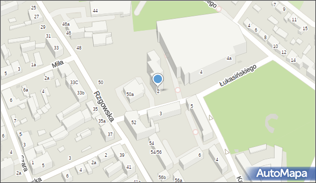 Łódź, Łukasińskiego, 2, mapa Łodzi