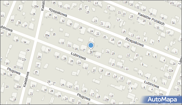 Łódź, Łubinowa, 25, mapa Łodzi