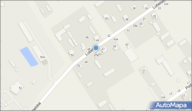 Łomazy, Lubelska, 47a, mapa Łomazy