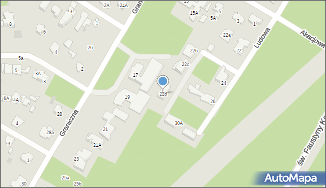 Łomianki, Ludowa, 22d, mapa Łomianki