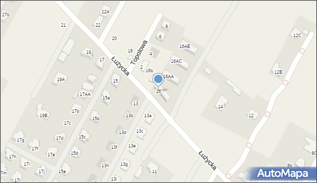 Łomianki Dolne, Łużycka, 16, mapa Łomianki Dolne