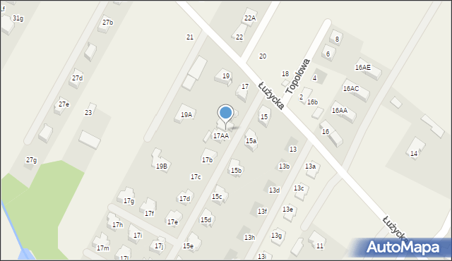 Łomianki Dolne, Łużycka, 17a, mapa Łomianki Dolne