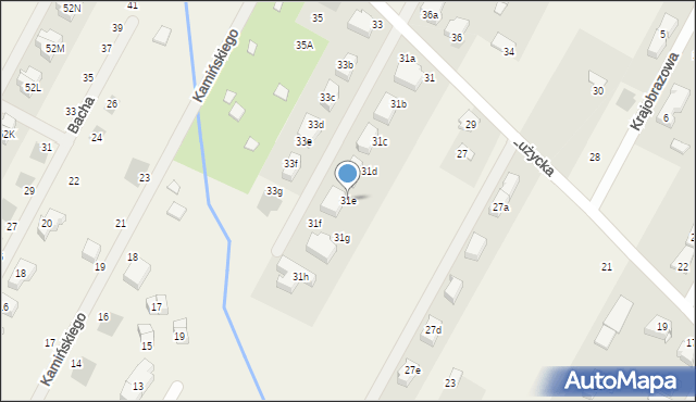 Łomianki Dolne, Łużycka, 31e, mapa Łomianki Dolne