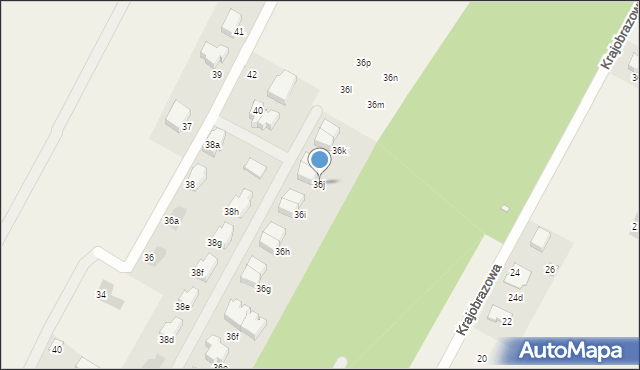 Łomianki Dolne, Łużycka, 36j, mapa Łomianki Dolne