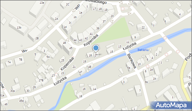 Lubań, Łużycka, 17, mapa Lubań